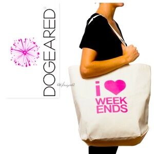 New - DOGEARED OVERSIZED CAVAS TOTE (S0041)